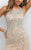 Blush - C353 Bejeweled Sheath Dress  In Orange