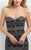 Blush - C359 Sweetheart Neckline Cocktail Dress In Black , Blue and Gold