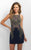 Blush - C360 Sheer and Beaded Cocktail Dress In Blue and Gold
