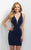 Blush - C363 Sheer Beaded Cocktail Dress In Blue