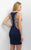 Blush - C363 Sheer Beaded Cocktail Dress In Blue