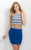 Blush - C365 Pearl Studded Cocktail Dress In Blue and White