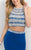 Blush - C365 Pearl Studded Cocktail Dress In Blue and White