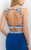 Blush - C365 Pearl Studded Cocktail Dress In Blue and White