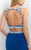 Blush - C365 Pearl Studded Cocktail Dress In Blue and White