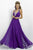 Blush - X139 Ruched V-neck A-line Dress In Purple