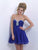 Blush - X161 Strapless Sweetheart A-line Dress In Blue