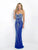 Blush - X321 Ornate Strapless Sheath Gown In Blue
