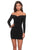 La Femme - 28212 Long Sleeve Fitted Short Dress In Black