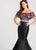 Ellie Wilde - EW118025 Festive Embroidered Off Shoulder Two-Piece Gown In Black and Multi-Color