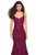 La Femme - 27709 Floral V-Neck Fitted Trumpet Evening Dress In Purple