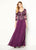 Cameron Blake - 219689W Embroidered V-neck A-line Gown In Purple