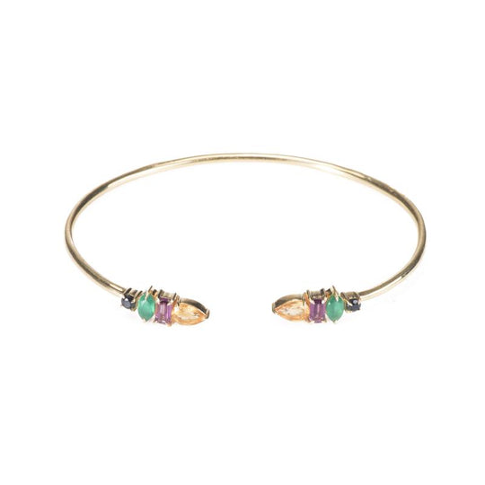 Jaipur Multi Shape Gemstone Cuff Bracelet