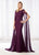 Cameron Blake - 218627 Beaded Trumpet Gown with Long Built in Shawl in Purple