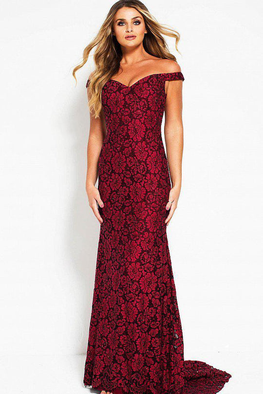 53208 Floral Off-Shoulder Sheath Dress