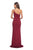 La Femme - 28176 One Shoulder Fitted Jersey Dress with High Slit In Red