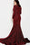 59700 Long Sleeve Deep V-neck Mermaid Dress