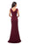 La Femme - 26410 Ruched V-Neck Sheath Dress In Red