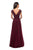la Femme - 26942  V Neck Floral Lace Appliqued A-Line Tulle Gown In Red