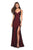 La Femme - 27785 Sweetheart Jersey Sheath Dress With Slit In Red
