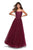 La Femme - 27441 Floral Embellished Sweetheart Tulle Ballgown In Red