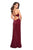 La Femme - 26962 Strappy Fitted Halter Gown with Slit In Red