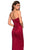 La Femme - 27787 Ruched Sweetheart Stretch Satin Sheath Dress In Red
