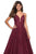 La Femme - 27030 Deep Sweetheart Lace Organza A-line Dress In Red