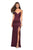 La Femme - 27758 Plunging Sweetheart Stretch Satin Trumpet Dress In Red