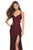 La Femme - 27785 Sweetheart Jersey Sheath Dress With Slit In Red