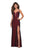 La Femme - 27512 Strappy Open Back Plunging Sweetheart Dress In Red