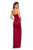 La Femme - 27787 Ruched Sweetheart Stretch Satin Sheath Dress In Red