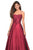La Femme - 27222 Sleeveless Lace Applique Mikado A-Line Gown In Red