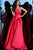 Jovani - 67730 Strapless Triangle Neckline Satin A-Line Gown In Red