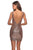 La Femme - 28218 Short Sequined Metallic Faux Wrap Dress In Gold