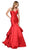 Nox Anabel - C034P Sweetheart Mikado Mermaid Dress With Train In Red