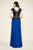 Tadashi Shoji - Two Tone Lace V-neck Fitted Dress In Black and Blue
