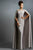 Janique - Long Fitted Gown with Cape C1168 in Gray
