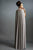 Janique - Long Fitted Gown with Cape C1168 in Gray