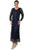 Soulmates - C12016 Beaded Hand Crochet Bolero Jacket Dress Set in Blue