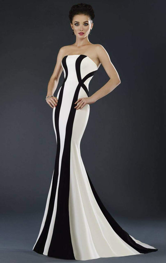 Janique - C1464 Dress in White and Black