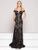 Colors Dress - 1951 Iridescent Off-Shoulder Lace Sheath Gown in Black and Neutral