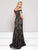 Colors Dress - 1951 Iridescent Off-Shoulder Lace Sheath Gown in Black and Neutral