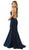 Nox Anabel - C208 Glittering Strappy Racerback Trumpet Gown In Blue