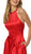 Nox Anabel - C209 Halter Corset Back High Slit Gown In Red