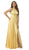 Nox Anabel - C209 Halter Corset Back High Slit Gown In Yellow