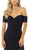 Nox Anabel - C212 Off-Shoulder Trumpet Dress With Slit and Train In Blue