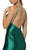 Nox Anabel - C213 Plunging Bodice High Slit Trumpet Gown In Green
