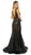 Nox Anabel - C214 Sequined Geo-Motif Trumpet Gown In Black