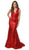 Nox Anabel - C214 Sequined Geo-Motif Trumpet Gown In Red